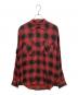 MINEDENIM（マインデニム）の古着「Rayon Ombre Check Loose Work SH」｜レッド×ブラック