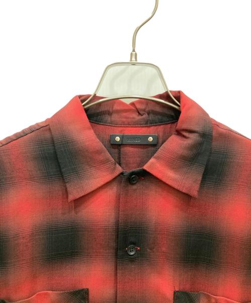 MINEDENIM（マインデニム）MINEDENIM (マインデニム) Rayon Ombre Check Loose Work SH レッド×ブラック サイズ:SIZE 1の古着・服飾アイテム