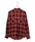 MINEDENIM（マインデニム）の古着「Rayon Ombre Check Loose Work SH」｜レッド×ブラック