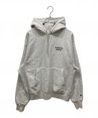 Champion REVERSE WEAVEチャンピオン リバース ウィーブ）の古着「刺繍プルオーバーパーカー」｜グレー