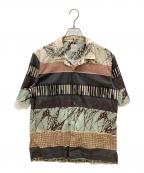 PAUL SMITHポールスミス）の古着「Assembled Stripe 開襟シャツ」｜ベージュ