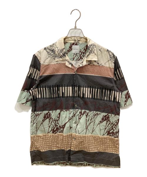 PAUL SMITH（ポールスミス）Paul Smith (ポールスミス) Assembled Stripe 開襟シャツ ベージュ サイズ:SIZE Lの古着・服飾アイテム