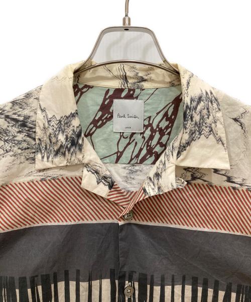 PAUL SMITH（ポールスミス）Paul Smith (ポールスミス) Assembled Stripe 開襟シャツ ベージュ サイズ:SIZE Lの古着・服飾アイテム