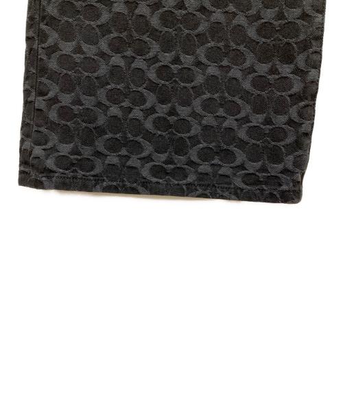 COACH（コーチ）COACH (コーチ) シグネチャー ジャカード デニム ブラック サイズ:SIZE 4の古着・服飾アイテム