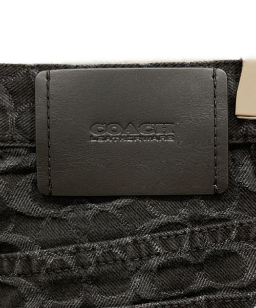 COACH（コーチ）COACH (コーチ) シグネチャー ジャカード デニム ブラック サイズ:SIZE 4の古着・服飾アイテム