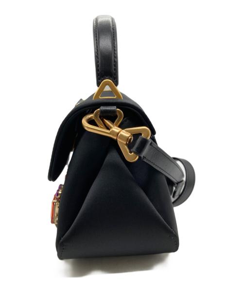 Kate Spade（ケイトスペード）Kate Spade (ケイトスペード) グレース エンベリッシュド サテン スモール トップ ハンドル バッグ ブラックの古着・服飾アイテム