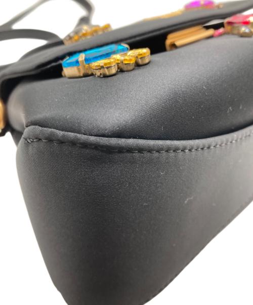 Kate Spade（ケイトスペード）Kate Spade (ケイトスペード) グレース エンベリッシュド サテン スモール トップ ハンドル バッグ ブラックの古着・服飾アイテム