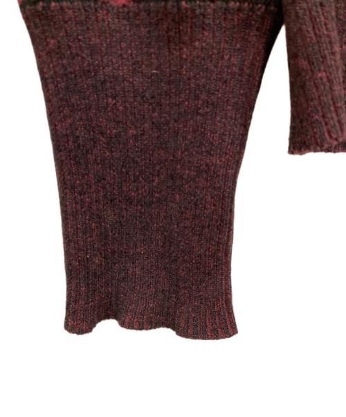 Vivienne Westwood RED LABEL（ヴィヴィアンウエストウッドレッドレーベル）Vivienne Westwood RED LABEL (ヴィヴィアンウエストウッドレッドレーベル) 総柄ロゴ刺繍ニット レッド×ブラック サイズ:SIZE 2の古着・服飾アイテム