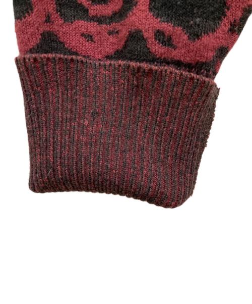 Vivienne Westwood RED LABEL（ヴィヴィアンウエストウッドレッドレーベル）Vivienne Westwood RED LABEL (ヴィヴィアンウエストウッドレッドレーベル) 総柄ロゴ刺繍ニット レッド×ブラック サイズ:SIZE 2の古着・服飾アイテム