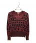 Vivienne Westwood RED LABEL（ヴィヴィアンウエストウッドレッドレーベル）の古着「総柄ロゴ刺繍ニット」｜レッド×ブラック