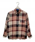 BLUE LABEL CRESTBRIDGEブルーレーベルクレストブリッジ）の古着「チェック柄レーヨン混シャツ」｜ピンク
