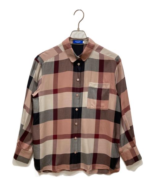 BLUE LABEL CRESTBRIDGE（ブルーレーベルクレストブリッジ）BLUE LABEL CRESTBRIDGE (ブルーレーベルクレストブリッジ) チェック柄レーヨン混シャツ ピンク サイズ:SIZE 36の古着・服飾アイテム