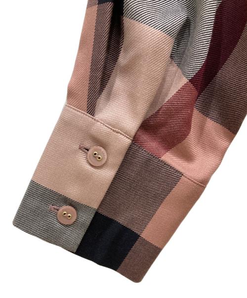 BLUE LABEL CRESTBRIDGE（ブルーレーベルクレストブリッジ）BLUE LABEL CRESTBRIDGE (ブルーレーベルクレストブリッジ) チェック柄レーヨン混シャツ ピンク サイズ:SIZE 36の古着・服飾アイテム