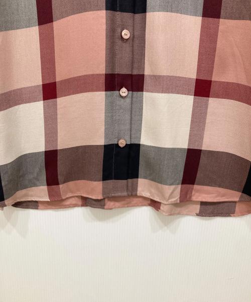 BLUE LABEL CRESTBRIDGE（ブルーレーベルクレストブリッジ）BLUE LABEL CRESTBRIDGE (ブルーレーベルクレストブリッジ) チェック柄レーヨン混シャツ ピンク サイズ:SIZE 36の古着・服飾アイテム