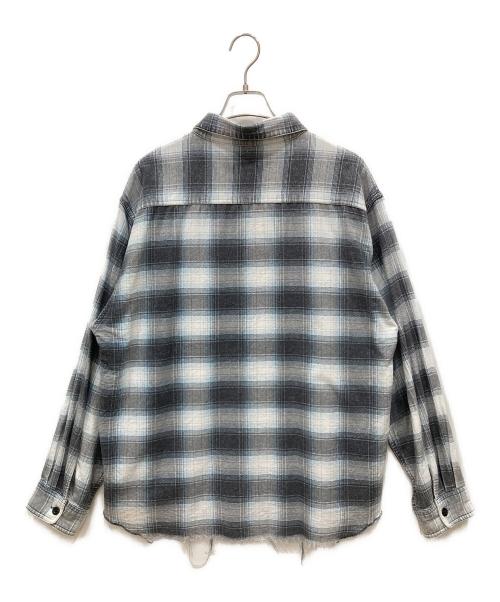 JOURNAL STANDARD relume（ジャーナルスタンダード レリューム）JOURNAL STANDARD relume (ジャーナルスタンダード レリューム) グランジプリントネルチェックシャツ グレー×ブルー サイズ:SIZE Lの古着・服飾アイテム