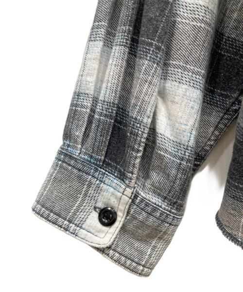 JOURNAL STANDARD relume（ジャーナルスタンダード レリューム）JOURNAL STANDARD relume (ジャーナルスタンダード レリューム) グランジプリントネルチェックシャツ グレー×ブルー サイズ:SIZE Lの古着・服飾アイテム