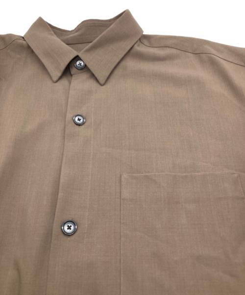 JOHN SMEDLEY（ジョンスメドレー）JOHN SMEDLEY (ジョンスメドレー) サマーウール半袖シャツ ブラウン サイズ:SIZE Lの古着・服飾アイテム
