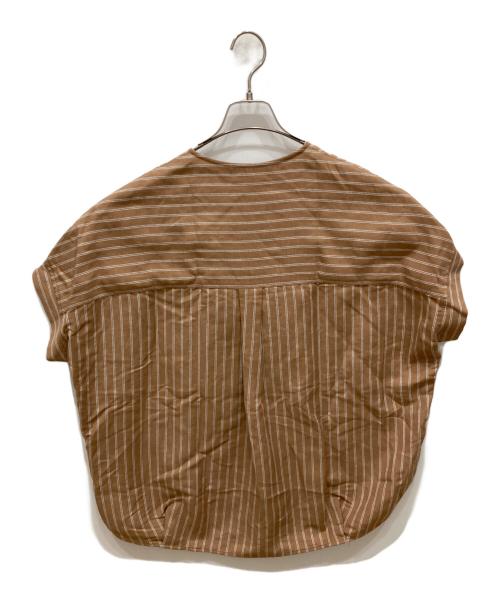 JOURNAL STANDARD（ジャーナルスタンダード）JOURNAL STANDARD (ジャーナルスタンダード) レーヨン麻ノーカラーブラウス ブラウン サイズ:SIZE Free 未使用品の古着・服飾アイテム