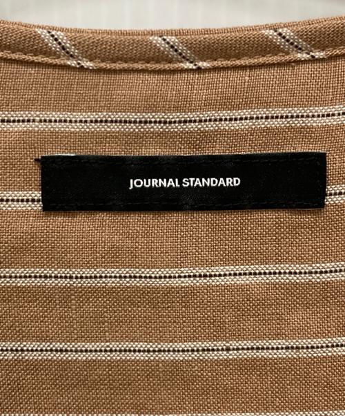 JOURNAL STANDARD（ジャーナルスタンダード）JOURNAL STANDARD (ジャーナルスタンダード) レーヨン麻ノーカラーブラウス ブラウン サイズ:SIZE Free 未使用品の古着・服飾アイテム