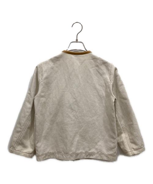 HERMES（エルメス）HERMES (エルメス) レザーパイピングデニムジャケット アイボリー サイズ:SIZE 34の古着・服飾アイテム