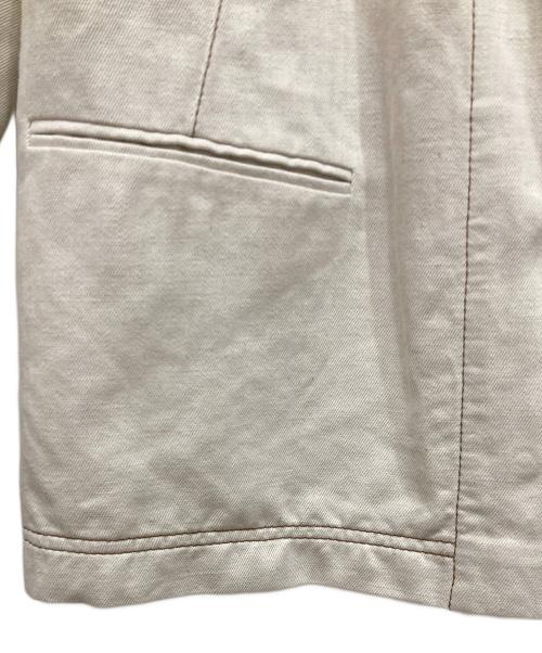 HERMES（エルメス）HERMES (エルメス) レザーパイピングデニムジャケット アイボリー サイズ:SIZE 34の古着・服飾アイテム