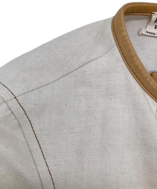 HERMES（エルメス）HERMES (エルメス) レザーパイピングデニムジャケット アイボリー サイズ:SIZE 34の古着・服飾アイテム