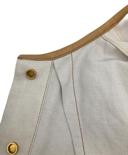 HERMES（エルメス）HERMES (エルメス) レザーパイピングデニムジャケット アイボリー サイズ:SIZE 34の古着・服飾アイテム