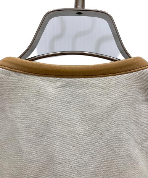 HERMES（エルメス）HERMES (エルメス) レザーパイピングデニムジャケット アイボリー サイズ:SIZE 34の古着・服飾アイテム