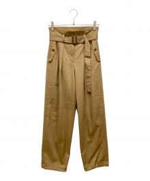 BACCA（バッカ）の古着「リヨセルコットンツイルベルテッドカーゴパンツ」｜ベージュ