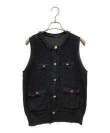 allureville（アルアバイル）の古着「カノコメッシュショートジレ」｜ブラック