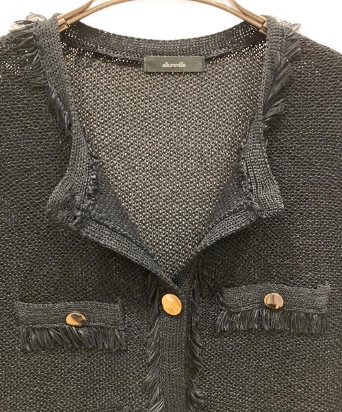 allureville（アルアバイル）allureville (アルアバイル) カノコメッシュショートジレ ブラック サイズ:SIZE 2の古着・服飾アイテム