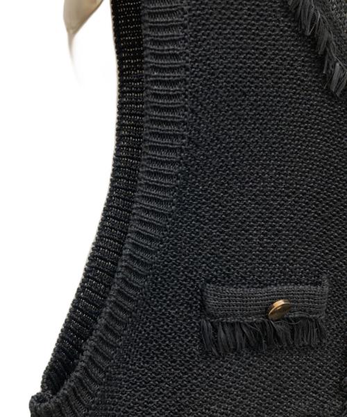 allureville（アルアバイル）allureville (アルアバイル) カノコメッシュショートジレ ブラック サイズ:SIZE 2の古着・服飾アイテム