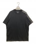 Y-3ワイスリー）の古着「RAW EDGE 3 STRIPES SHORT SLEEVE TEE」｜ブラック