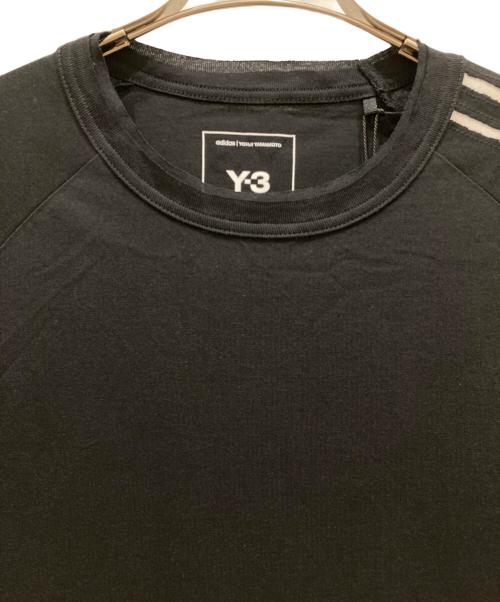Y-3（ワイスリー）Y-3 (ワイスリー) RAW EDGE 3 STRIPES SHORT SLEEVE TEE ブラック サイズ:SIZE Sの古着・服飾アイテム
