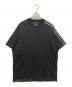 Y-3（ワイスリー）の古着「RAW EDGE 3 STRIPES SHORT SLEEVE TEE」｜ブラック
