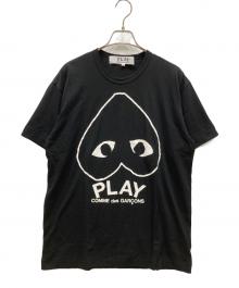 PLAY COMME des GARCONS（プレイコムデギャルソン）の古着「Printed Heart White Logo T-Shirt」｜ブラック
