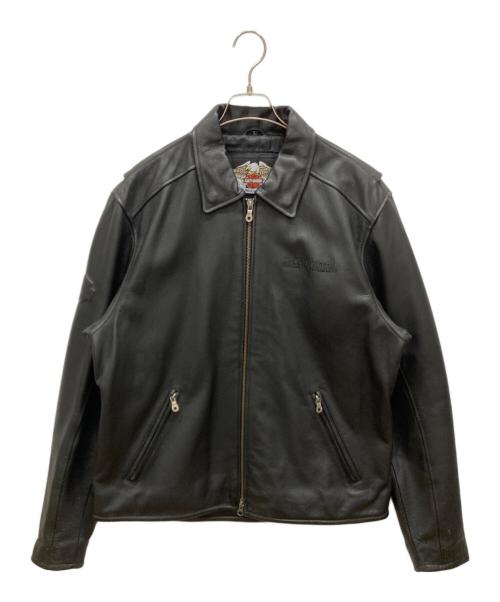 HARLEY-DAVIDSON（ハーレーダビッドソン）HARLEY-DAVIDSON (ハーレーダビッドソン) シングルライダースジャケット ブラック サイズ:SIZE Lの古着・服飾アイテム