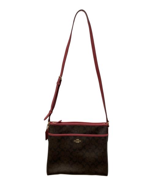 COACH（コーチ）COACH (コーチ) ショルダーバッグ ブラウン×ピンクの古着・服飾アイテム
