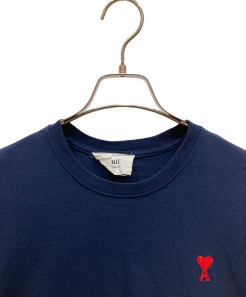 AMI PARIS（アミ パリス）AMI PARIS (アミ パリス) ハートロゴ刺繍Tシャツ ネイビー サイズ:SIZE Sの古着・服飾アイテム