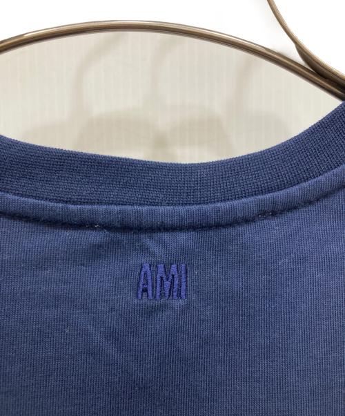 AMI PARIS（アミ パリス）AMI PARIS (アミ パリス) ハートロゴ刺繍Tシャツ ネイビー サイズ:SIZE Sの古着・服飾アイテム