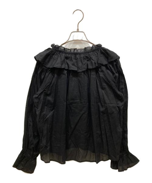 SLOBE IENA（スローブ イエナ）SLOBE IENA (スローブ イエナ) Indiaコットンボイルフリルブラウス ブラック サイズ:SIZE Free 未使用品の古着・服飾アイテム