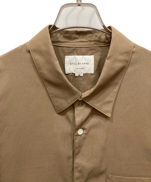 STILL BY HAND（スティルバイハンド）STILL BY HAND (スティルバイハンド) Cupro mixed pullover shirt ベージュ サイズ:SIZE 48の古着・服飾アイテム