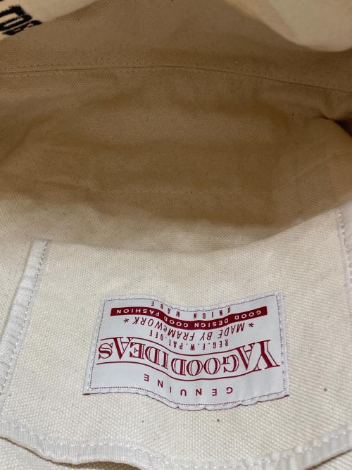 YA GOOD  IDEAS（ヤ グッド アイディアズ）YA GOOD  IDEAS (ヤ グッド アイディアズ) キャンバストートバッグ ホワイト×ブラックの古着・服飾アイテム