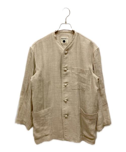 plantation（プランテーション）plantation (プランテーション) ノーカラーチャイナジャケット ベージュ サイズ:SIZE Mの古着・服飾アイテム