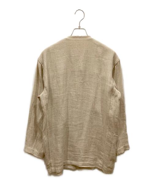plantation（プランテーション）plantation (プランテーション) ノーカラーチャイナジャケット ベージュ サイズ:SIZE Mの古着・服飾アイテム