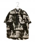 stussyステューシー）の古着「総柄シャツ」｜ブラック