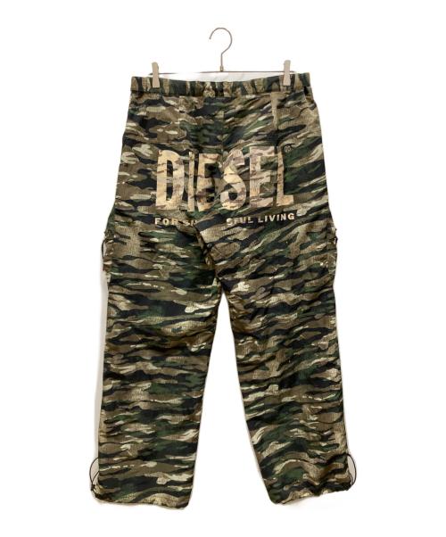 DIESEL（ディーゼル）DIESEL (ディーゼル) バックロゴカモ柄カーゴパンツ オリーブ サイズ:SIZE Lの古着・服飾アイテム