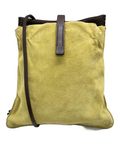 MIU MIU（ミュウミュウ）MIU MIU (ミュウミュウ) SUEDE LEATHER MESH SHOULDER BAG イエロー×ブラウンの古着・服飾アイテム