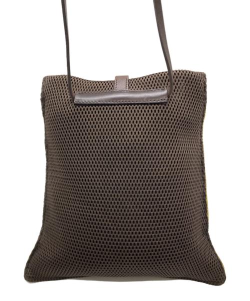 MIU MIU（ミュウミュウ）MIU MIU (ミュウミュウ) SUEDE LEATHER MESH SHOULDER BAG イエロー×ブラウンの古着・服飾アイテム