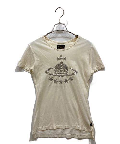 Vivienne Westwood（ヴィヴィアンウエストウッド）Vivienne Westwood (ヴィヴィアンウエストウッド) スパンコール オーブT ベージュ サイズ:SIZE Mの古着・服飾アイテム